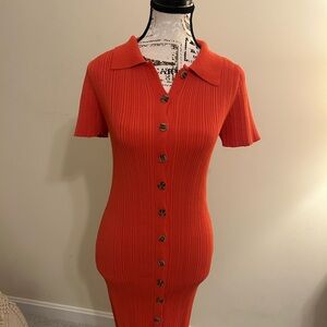 Forever 21 Vibrant Orange Knit Dress